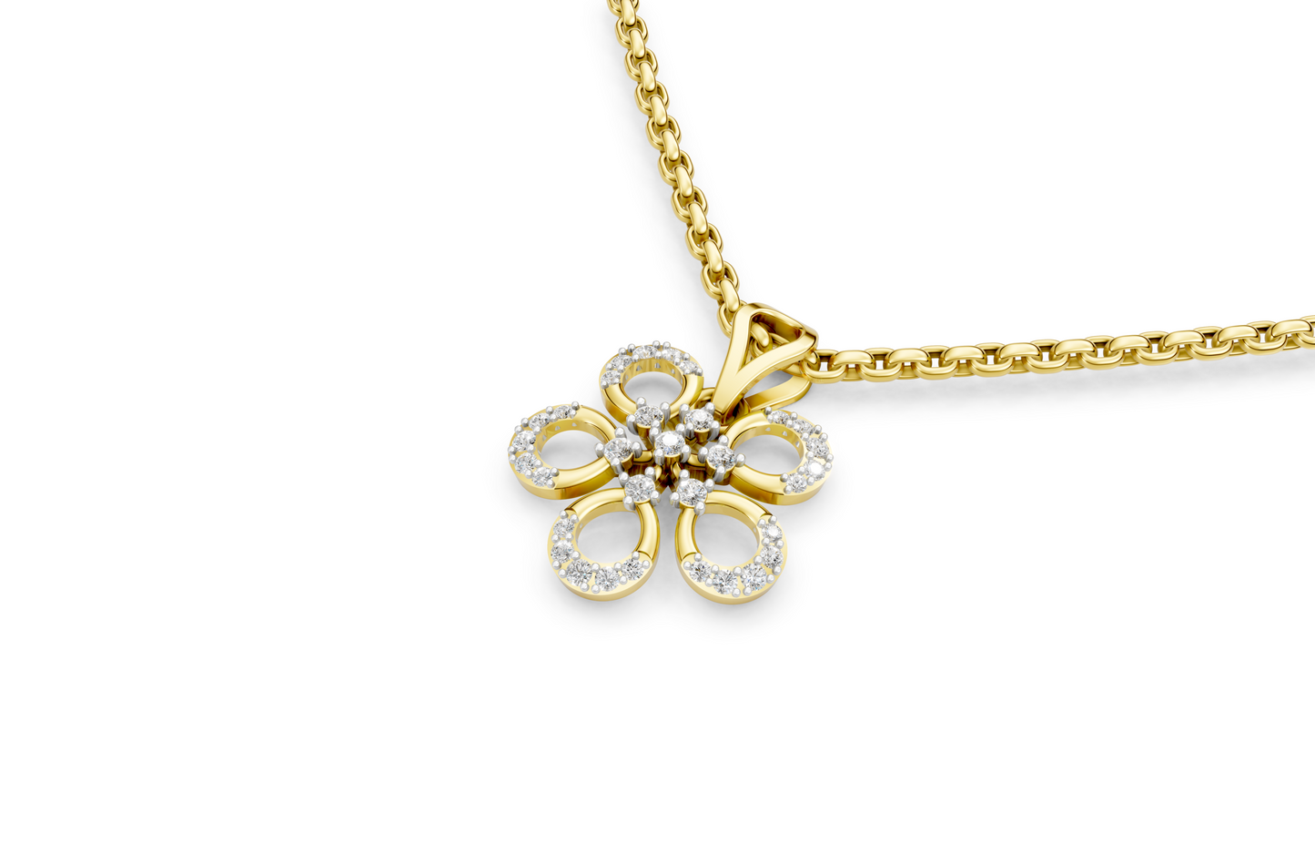 Floral Radiance Diamond Pendant