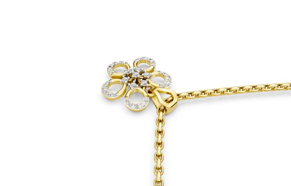 Floral Radiance Diamond Pendant