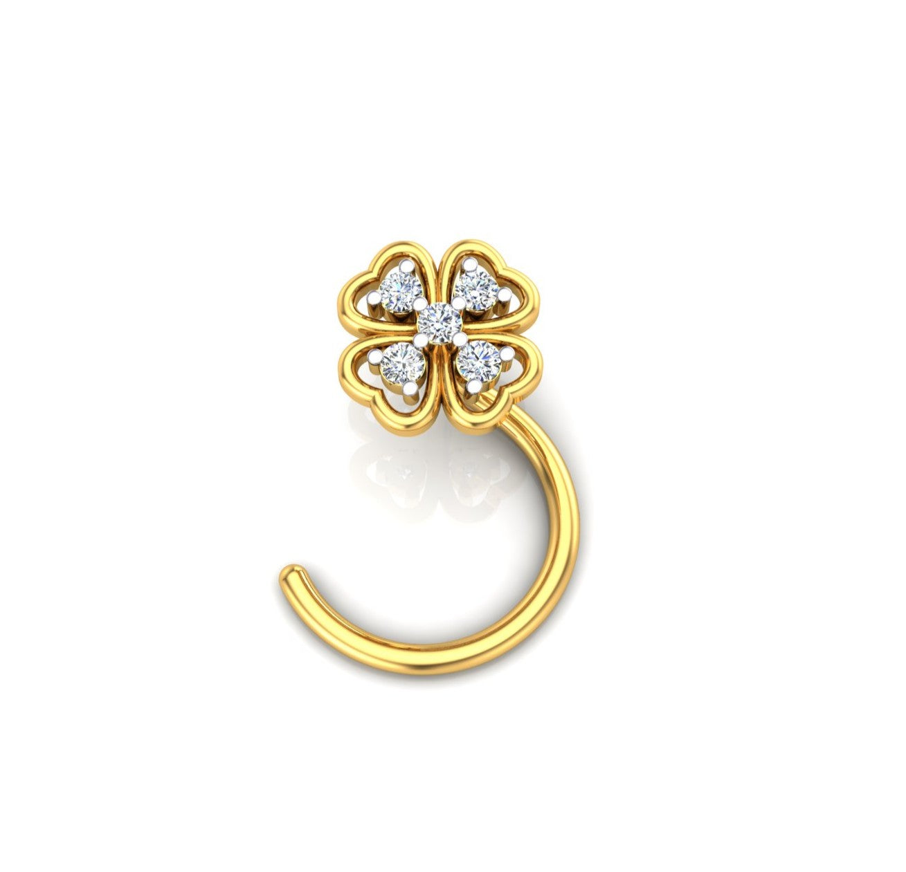 Lucky Clover Diamond Nath