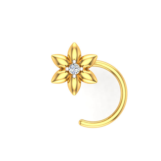 Golden Lily Diamond Nath