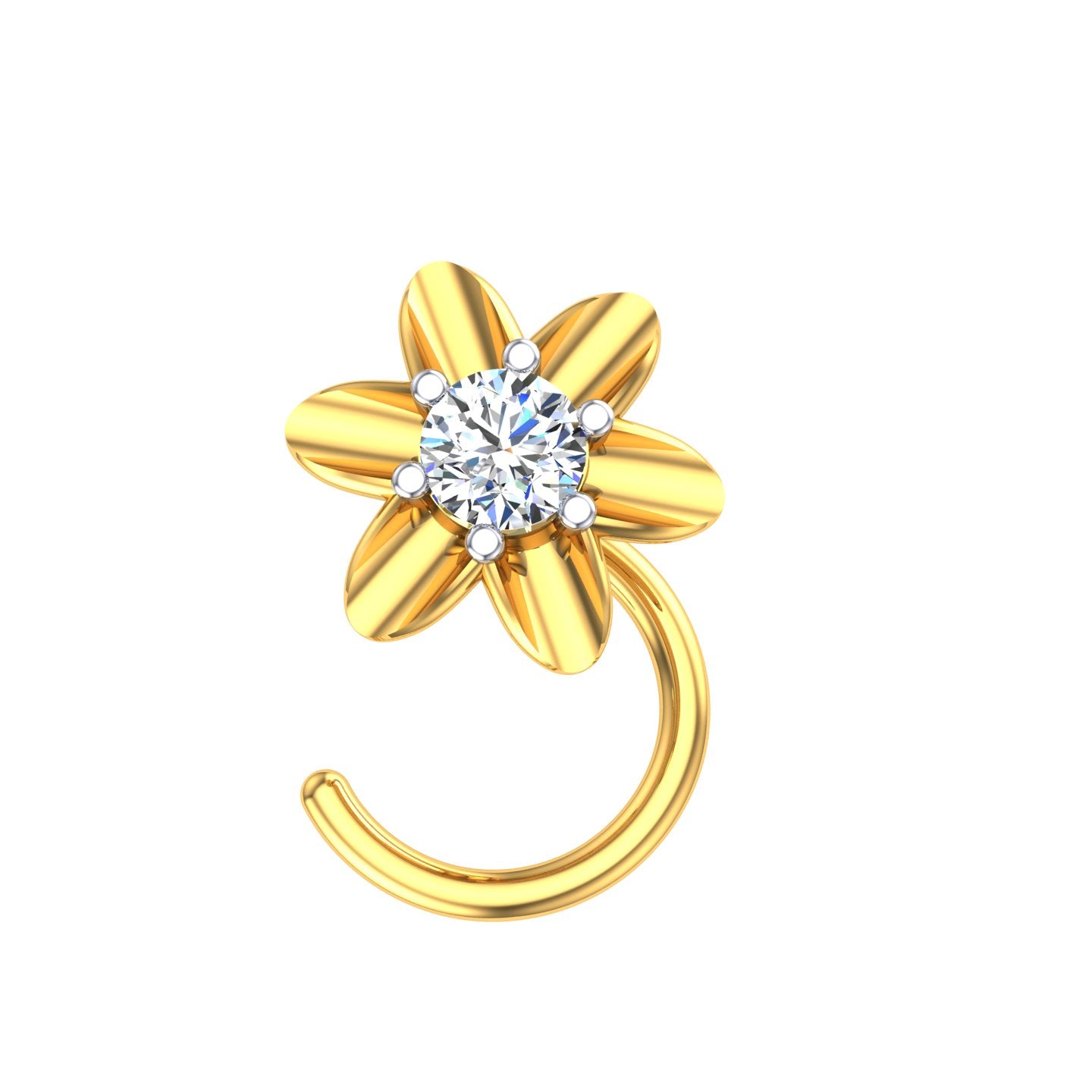 Blooming Daisy Solitaire Nose pin