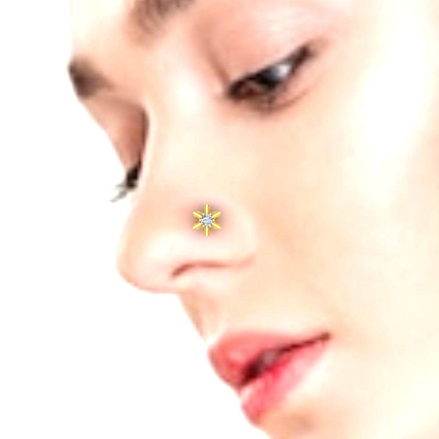Blooming Daisy Solitaire Nose pin