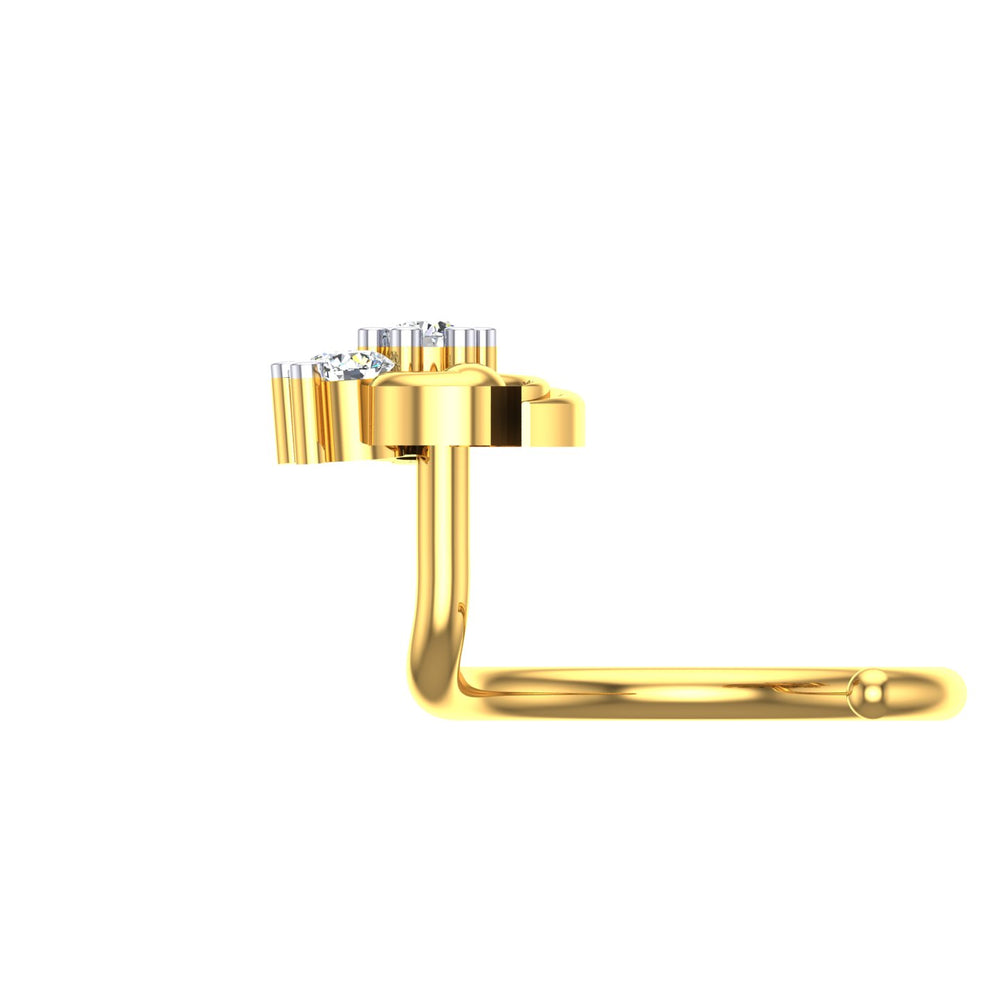 Floral Swirl Diamond Nose Pin