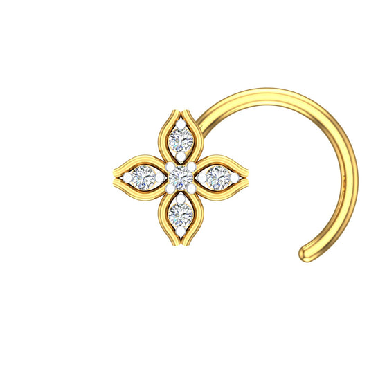 Diamond Petal Bloom Nose Pin