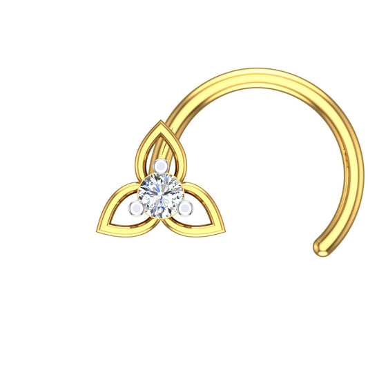 Trinity Bloom Diamond Nose Pin