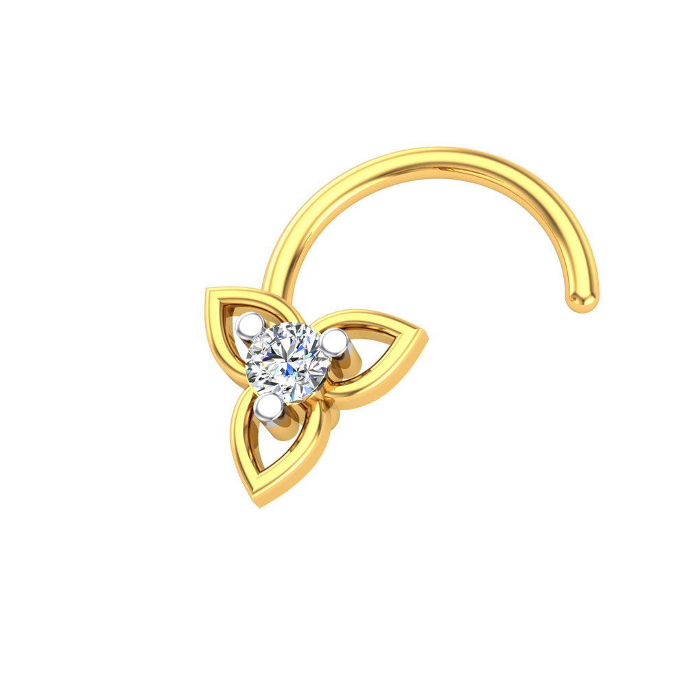 Trinity Bloom Diamond Nose Pin