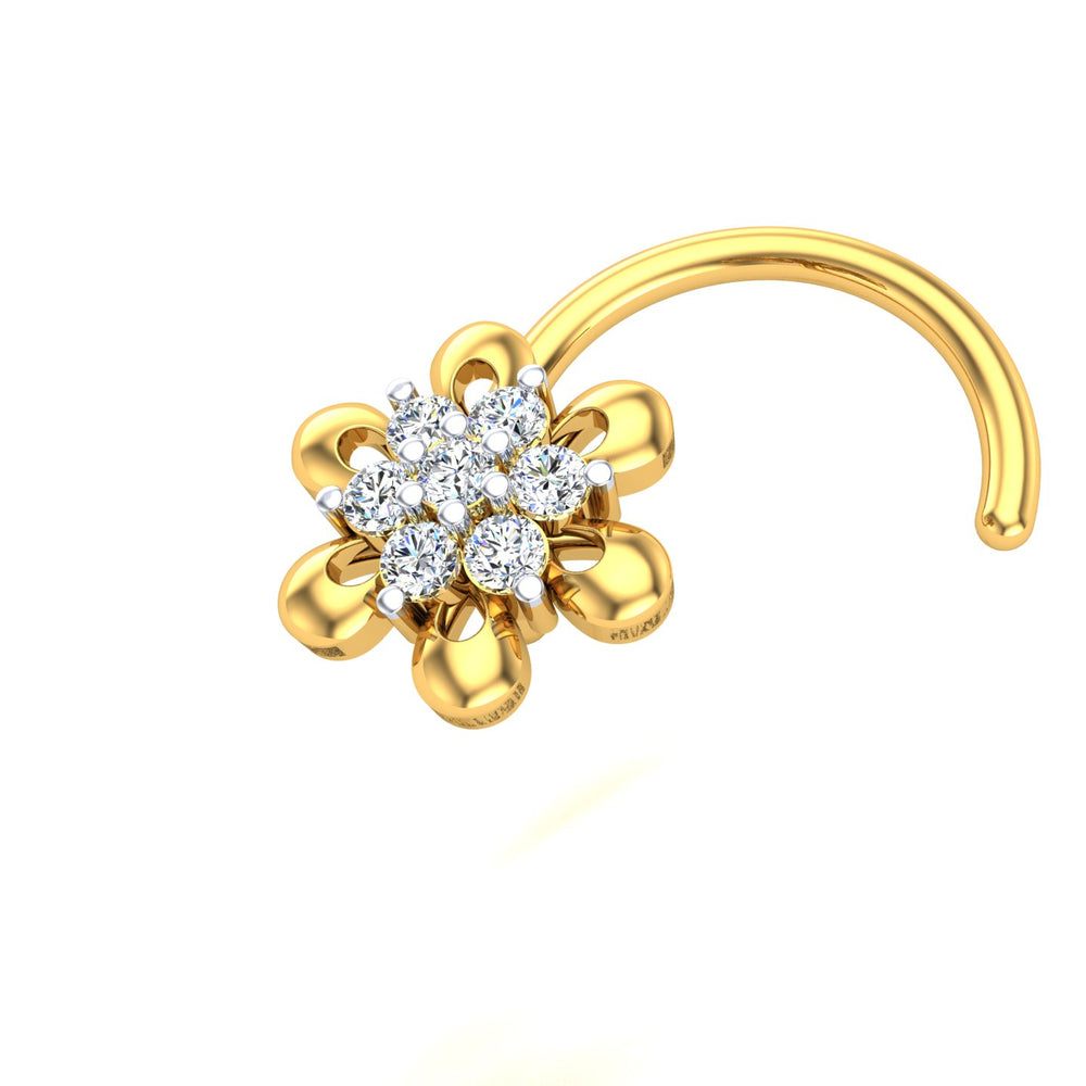 Diamond Blossom Aura Nose Pin
