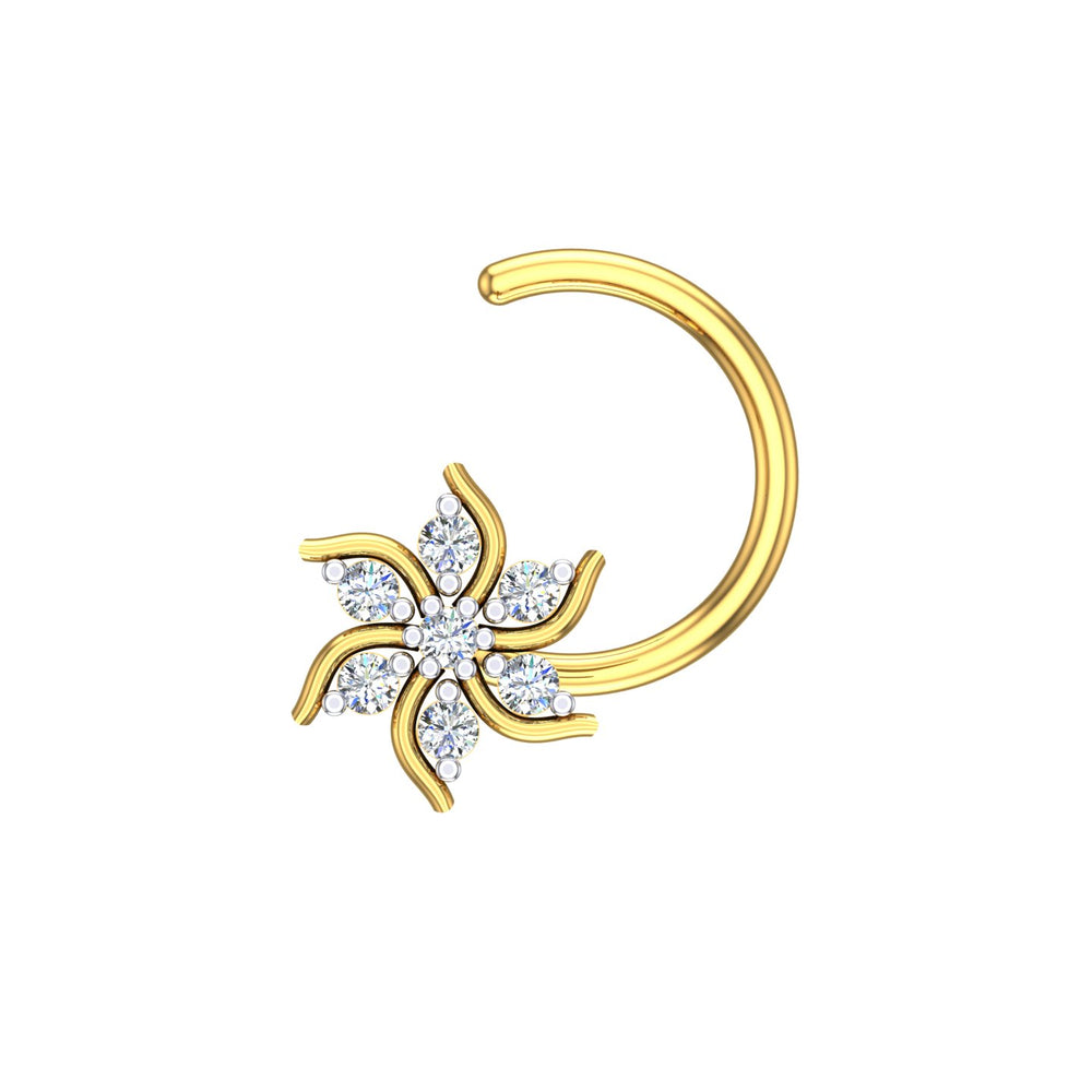 Celestial Swirl Diamond Nose Pin