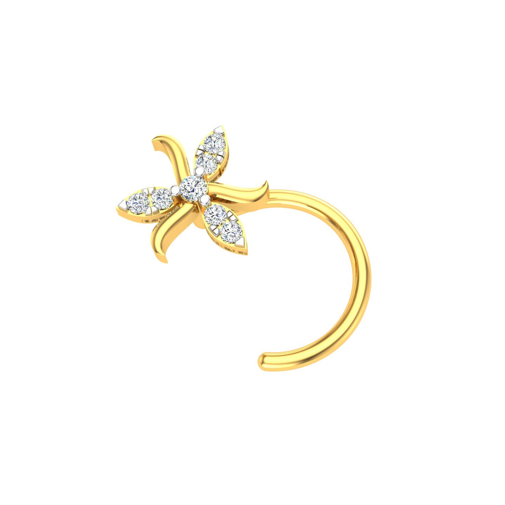 Twinkling Vine Diamond Nose Pin
