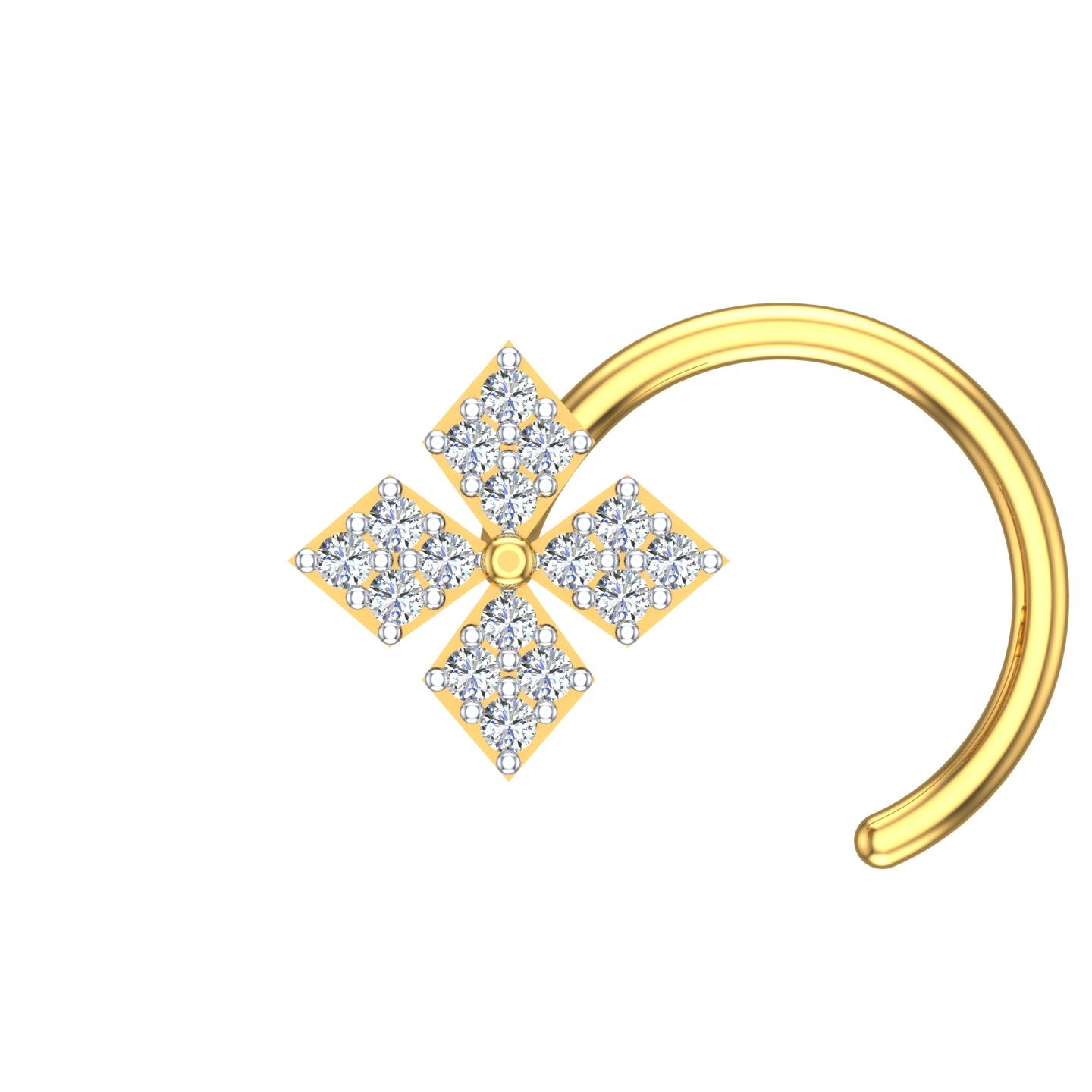 Diamond Petal Bloom Nose Pin