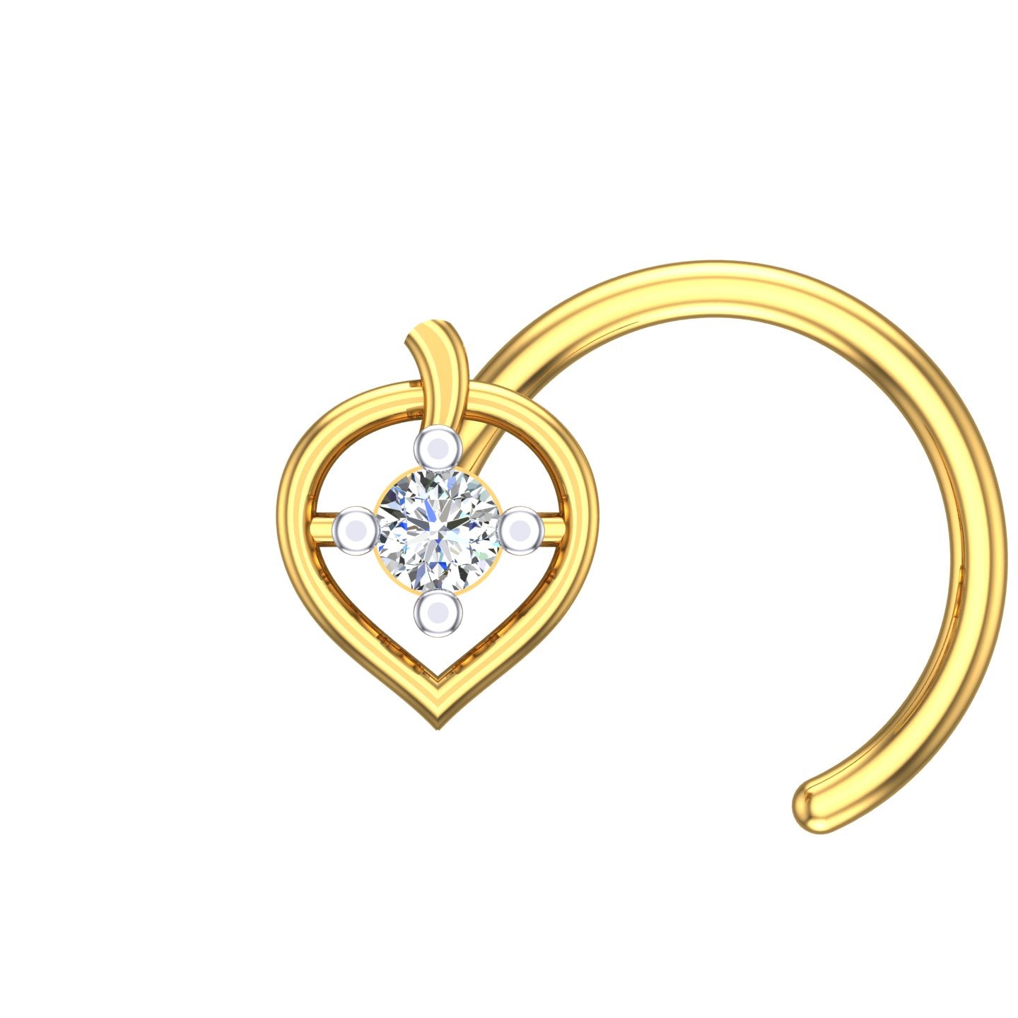 Heart Whisper Solitaire Nose Pin