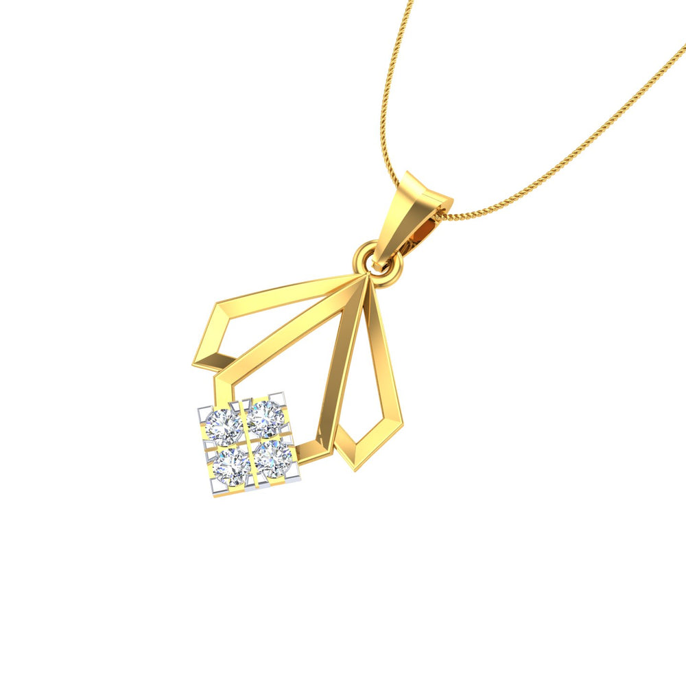 Geometric Spark Diamond Pendant