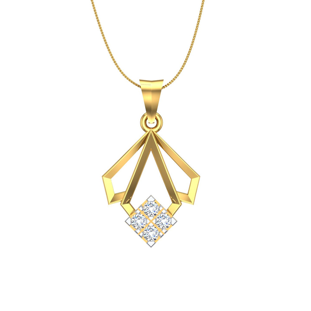 Geometric Spark Diamond Pendant