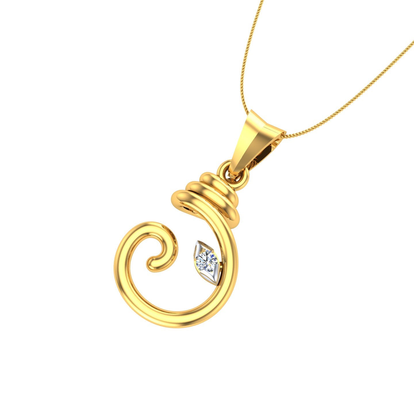 Celestial Curl Diamond Pendant