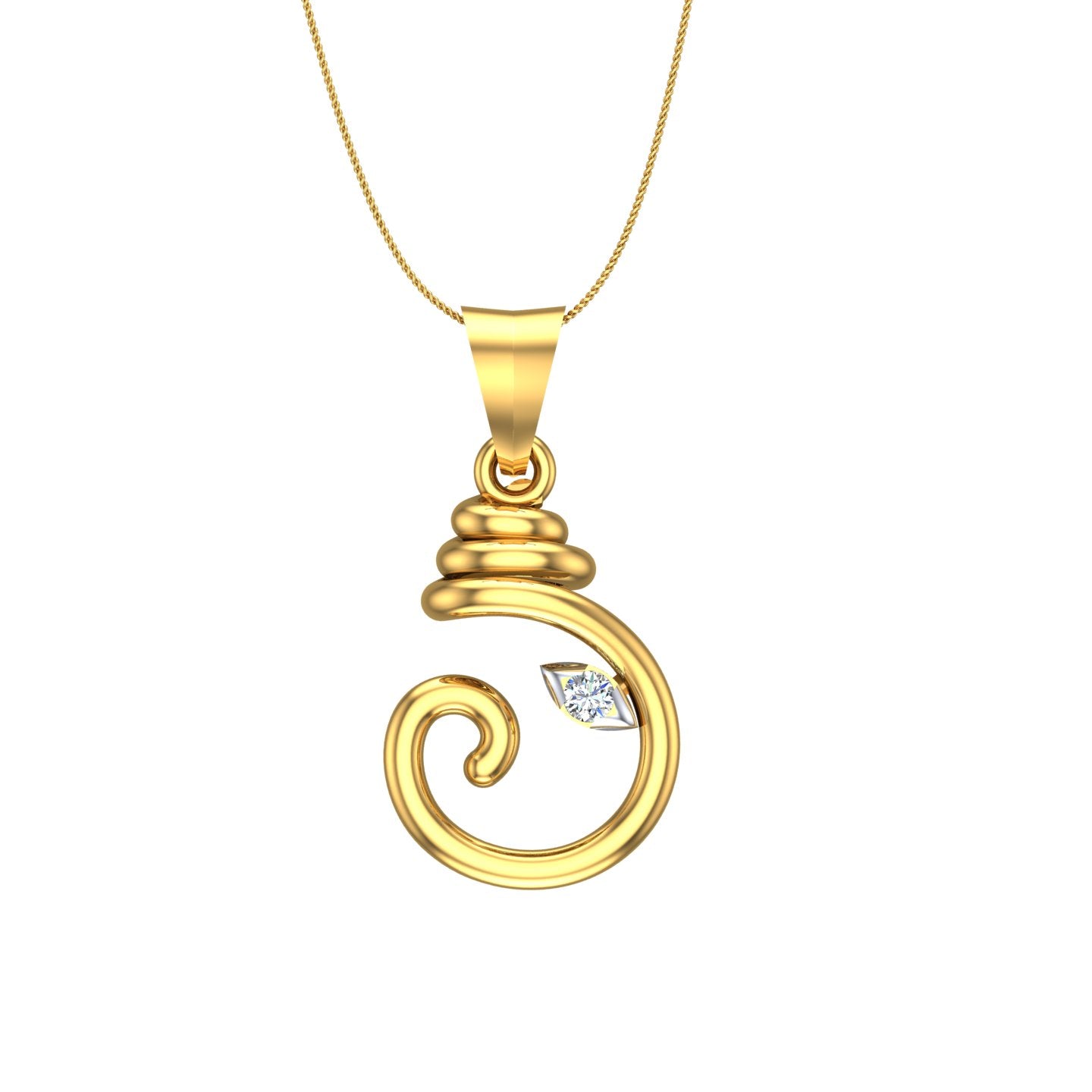 Celestial Curl Diamond Pendant