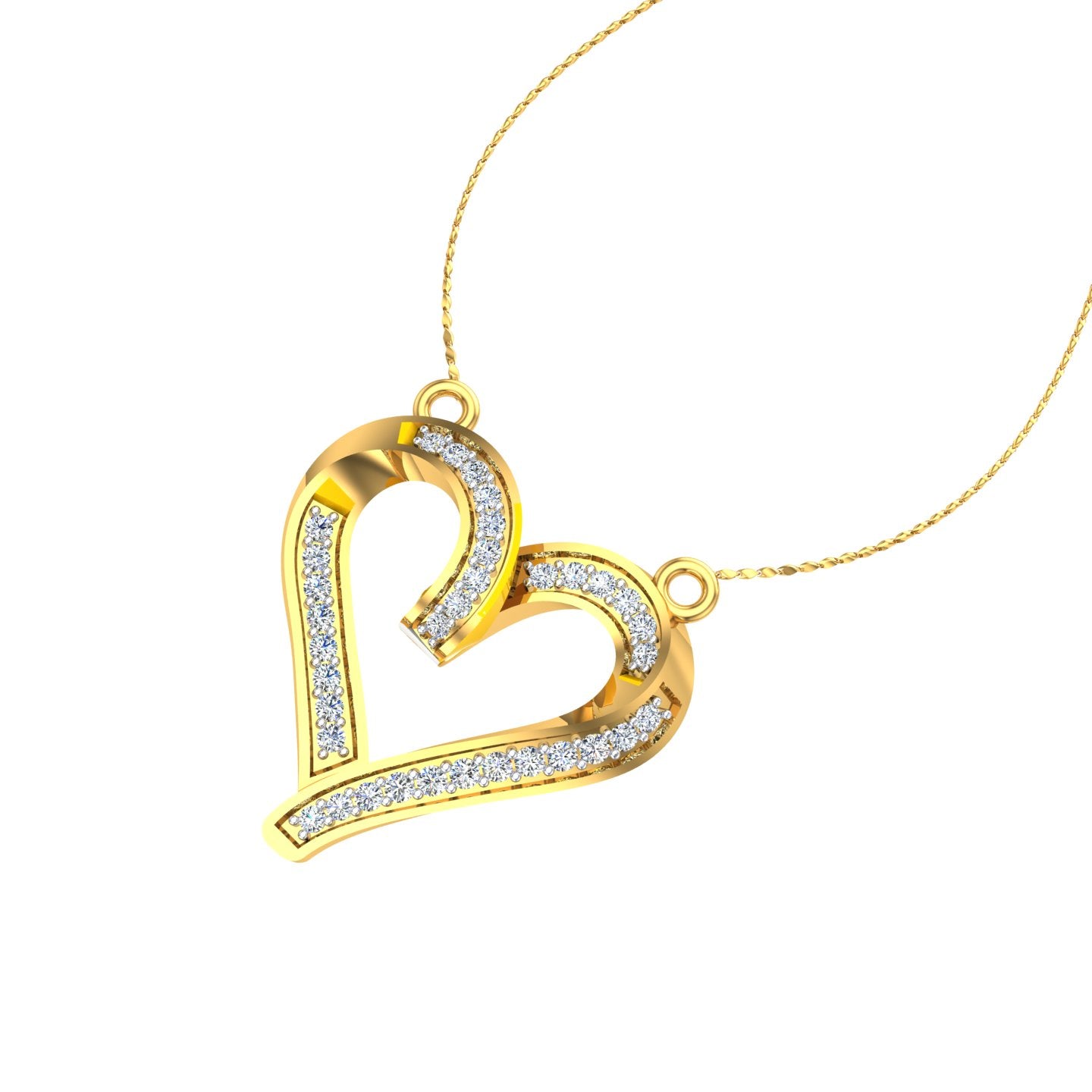 Twin Hearts Diamond Pendant