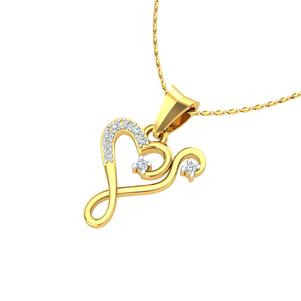 Sweetheart Swirl Diamond Pendant
