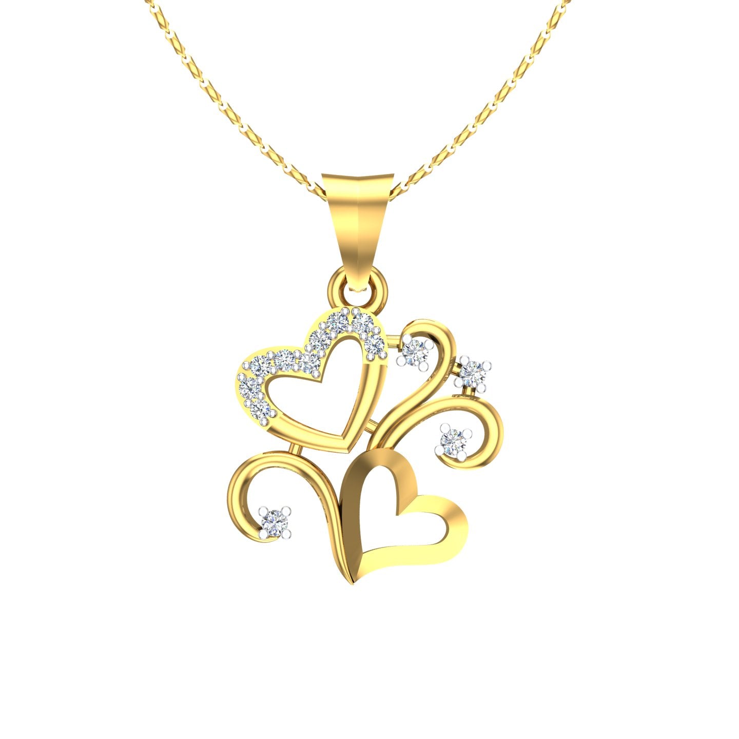 Romantic Hearts Diamond Pendant