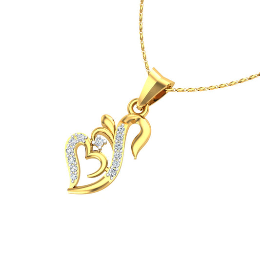 Swan Heart Diamond Pendant