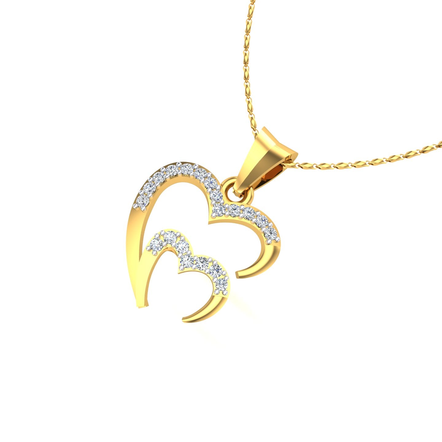 Twin Hearts Diamond Pendant