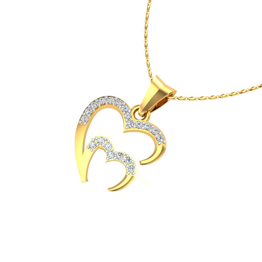Twin Hearts Diamond Pendant