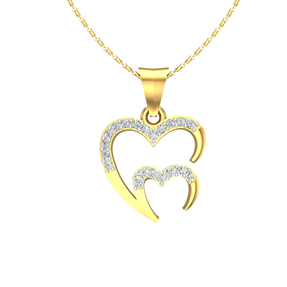 Twin Hearts Diamond Pendant