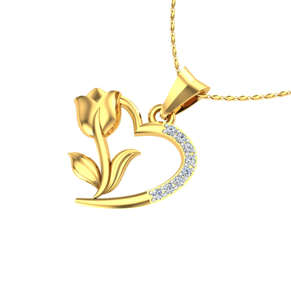 Blooming Heart Diamond Pendant