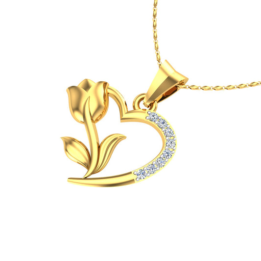 Blooming Heart Diamond Pendant