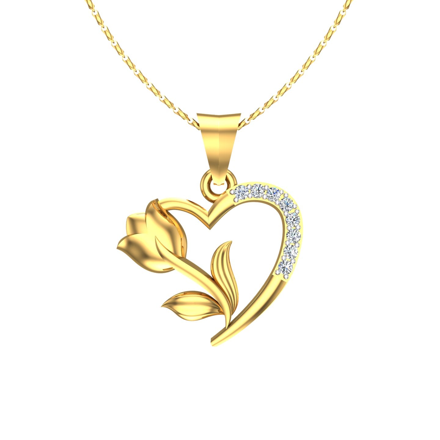 Blooming Heart Diamond Pendant