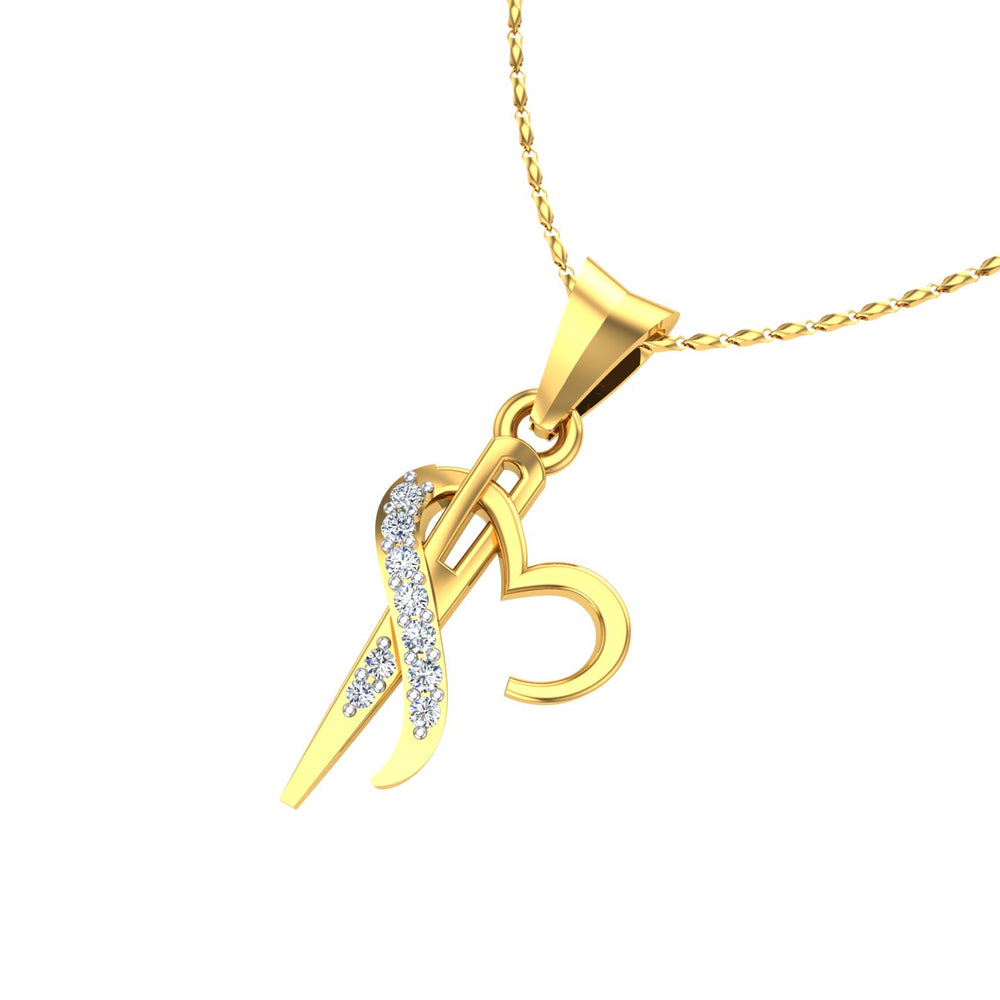 Ribbon Heart Diamond Pendant