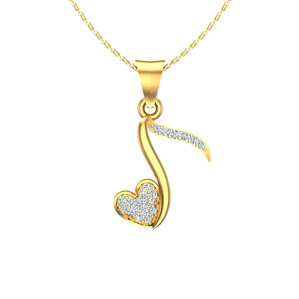 Heart Melody Diamond Pendant