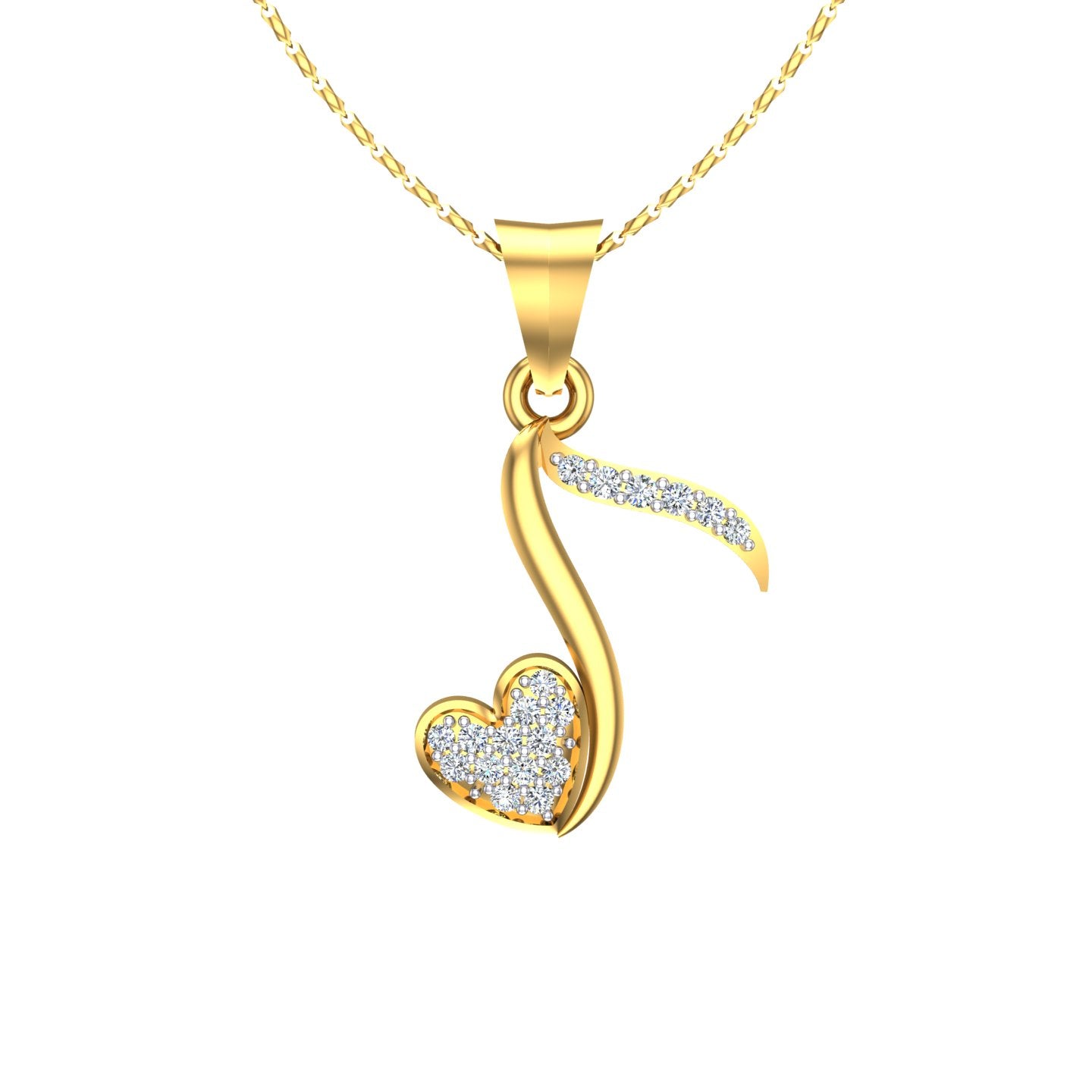 Heart Melody Diamond Pendant