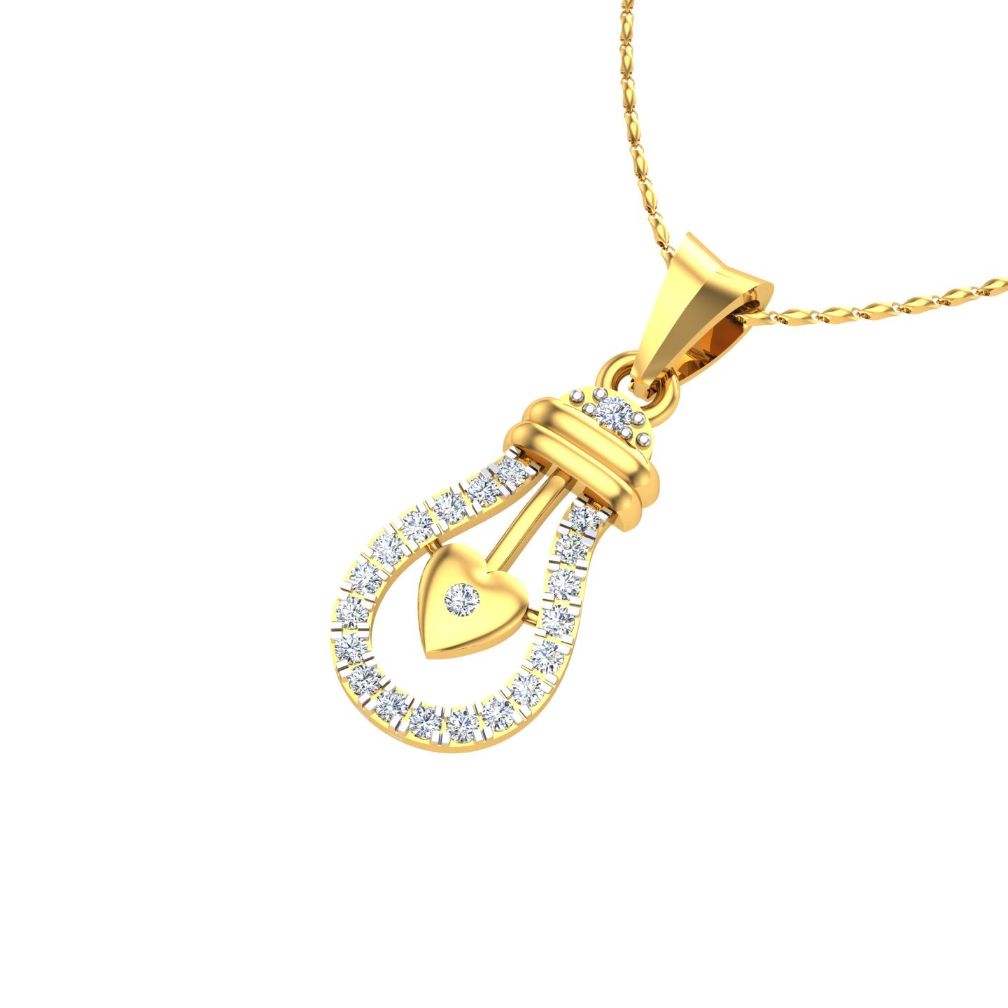 Eternal Heart Halo Diamond Pendant