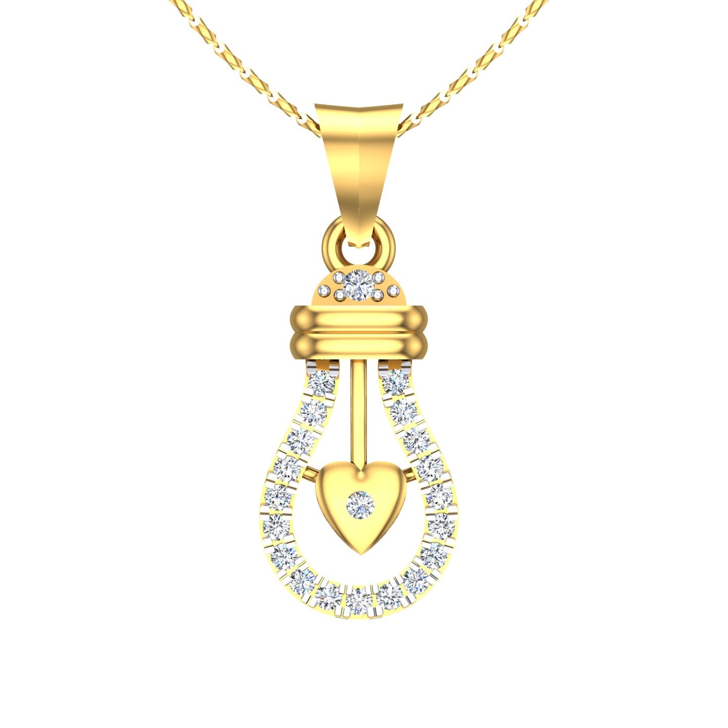 Eternal Heart Halo Diamond Pendant