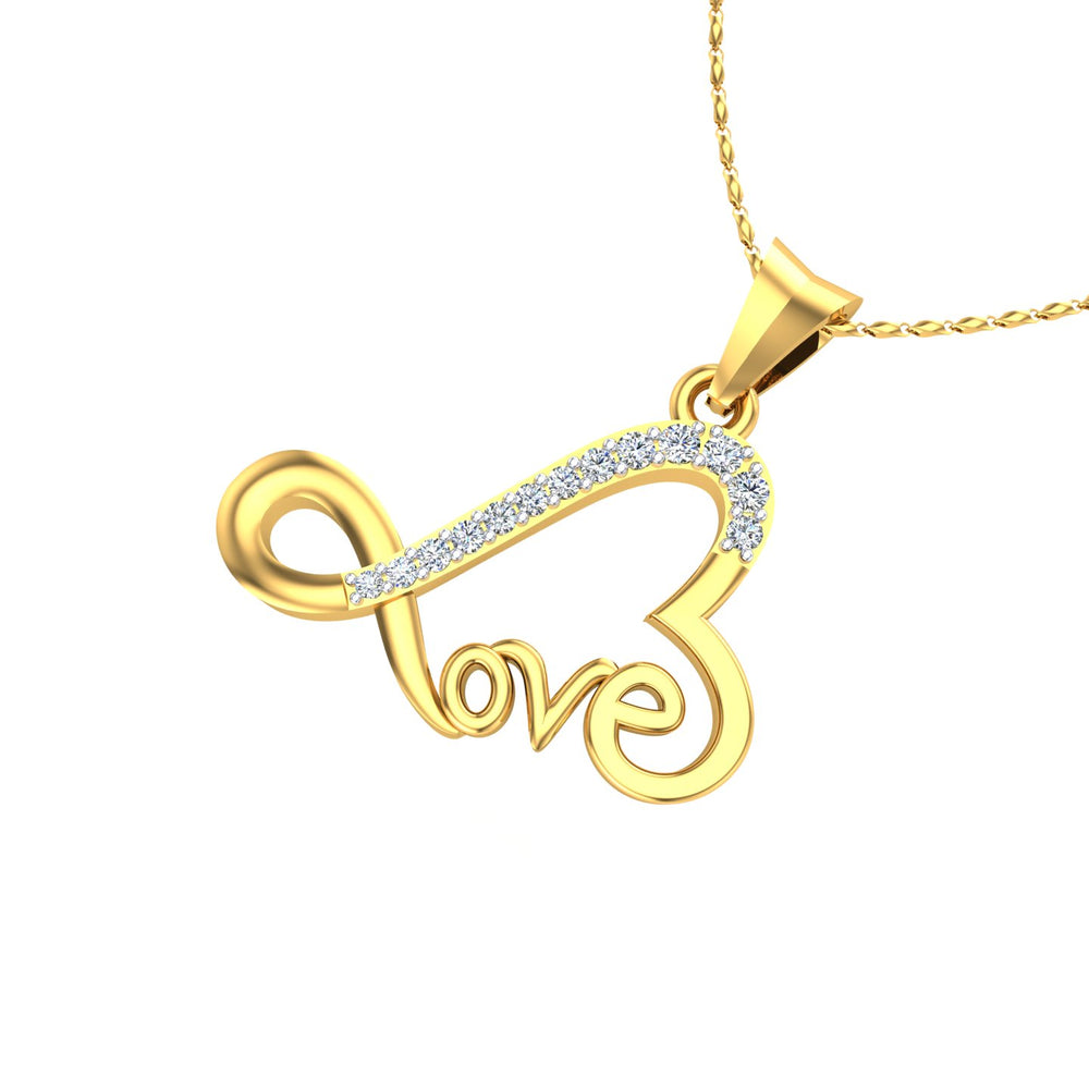 Love Script Diamond Pendant