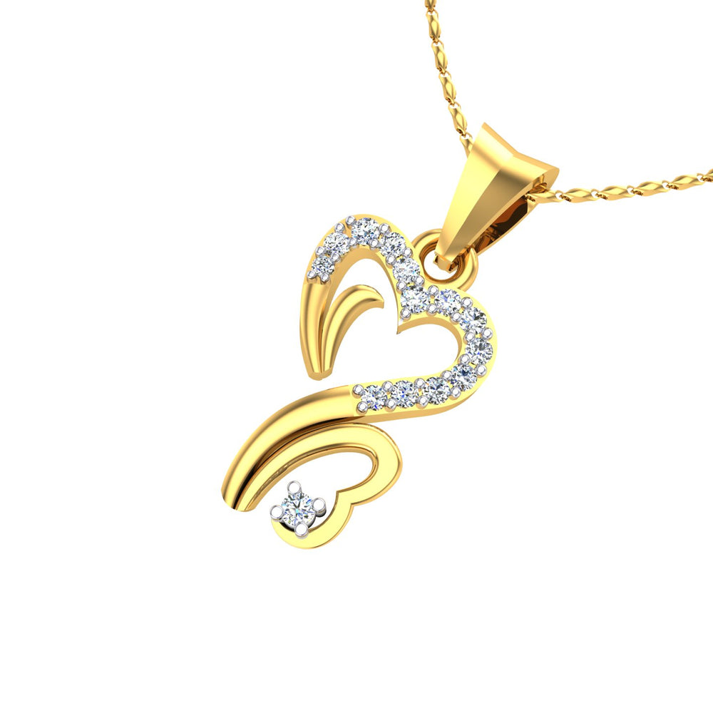 Graceful Heart Bloom Diamond Pendant