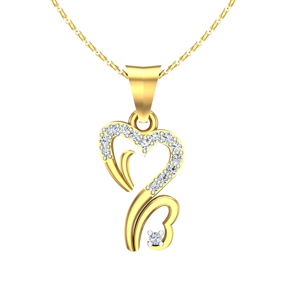 Graceful Heart Bloom Diamond Pendant