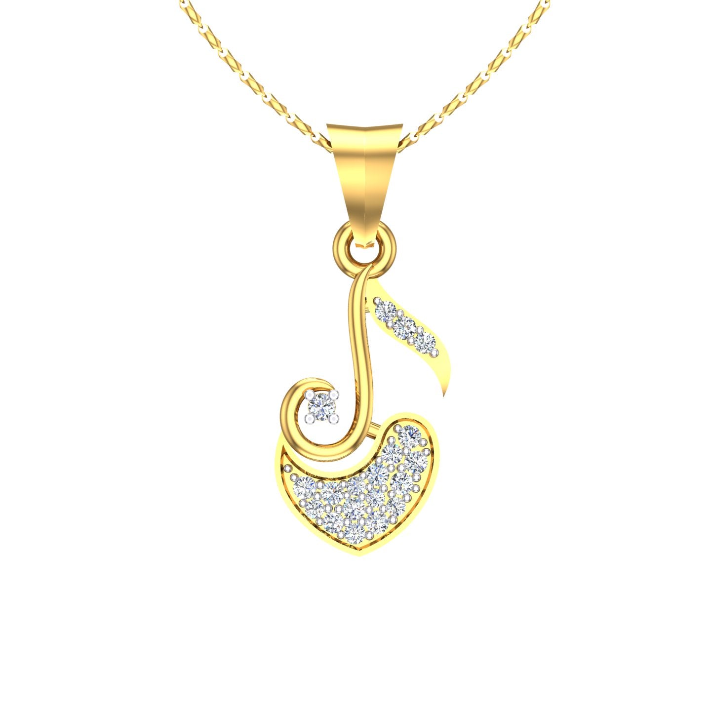 Radiant Heart Drop Diamond Pendant