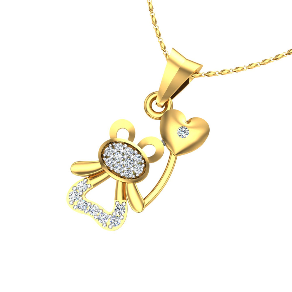 Sweetheart Teddy Diamond Pendant