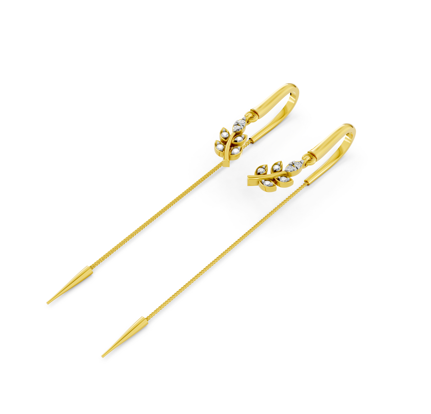 Nature's Whisper Diamond Sui Dhaga Earrings