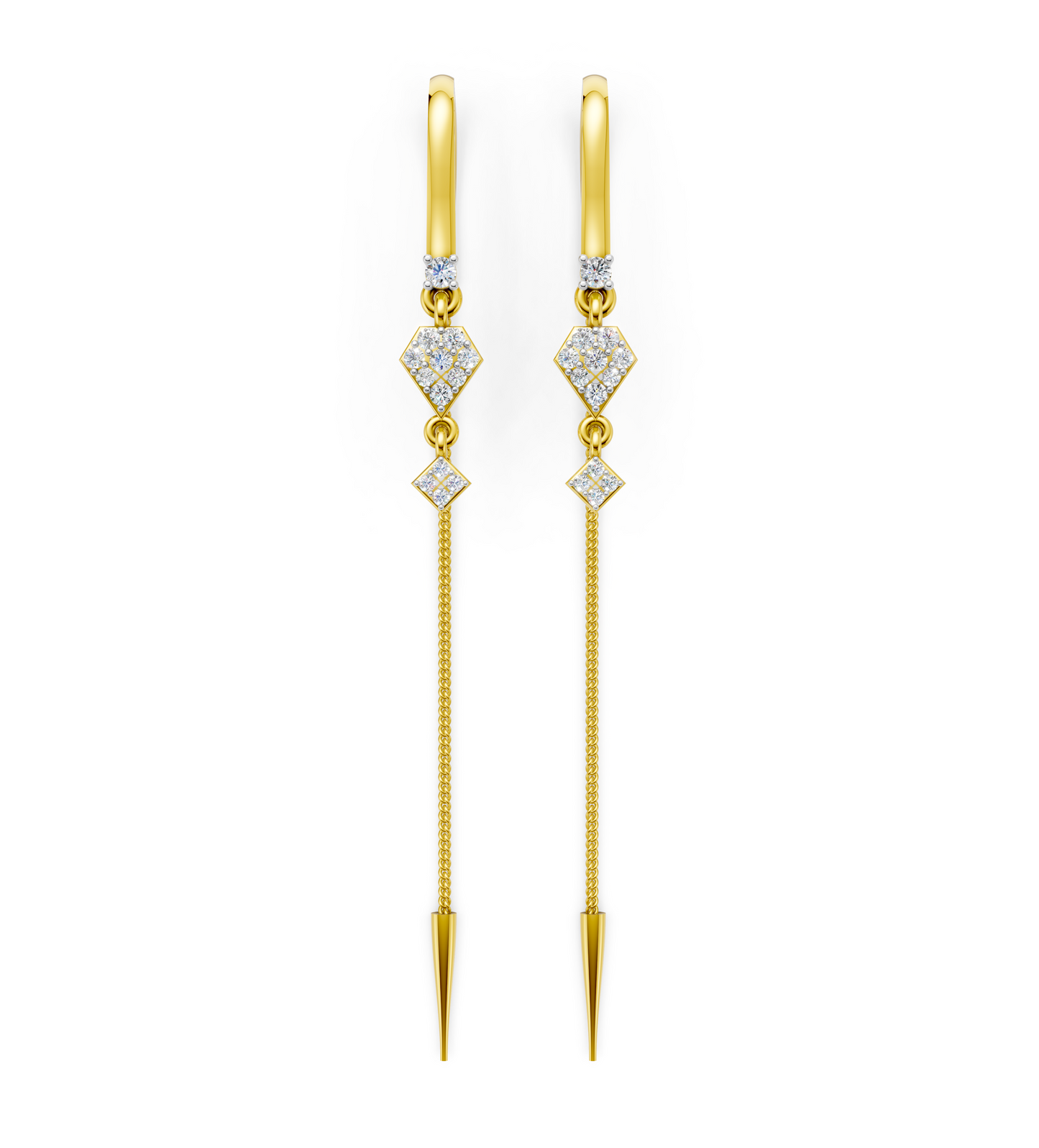 Geometric Grace Diamond Sui Dhaga Earrings