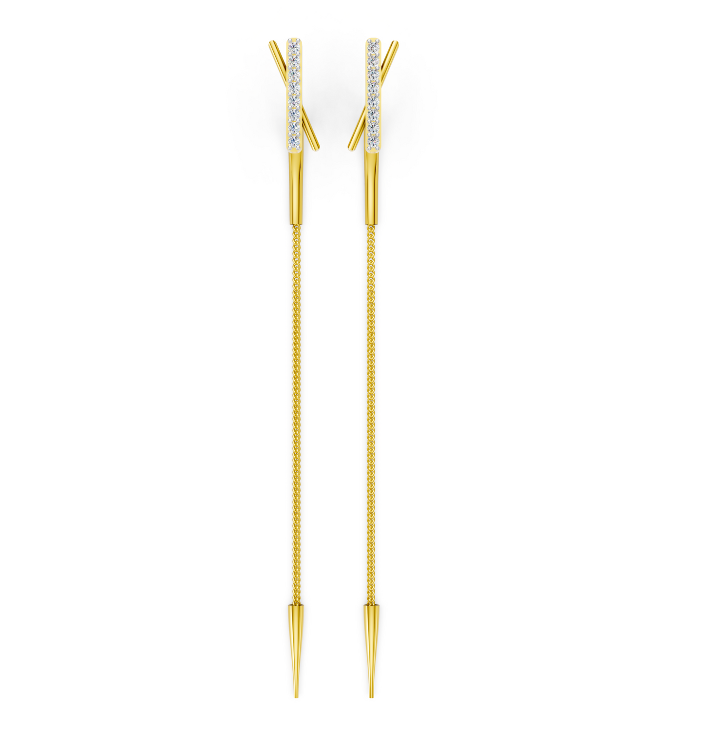 Infinity Line Diamond Sui Dhaga Earrings