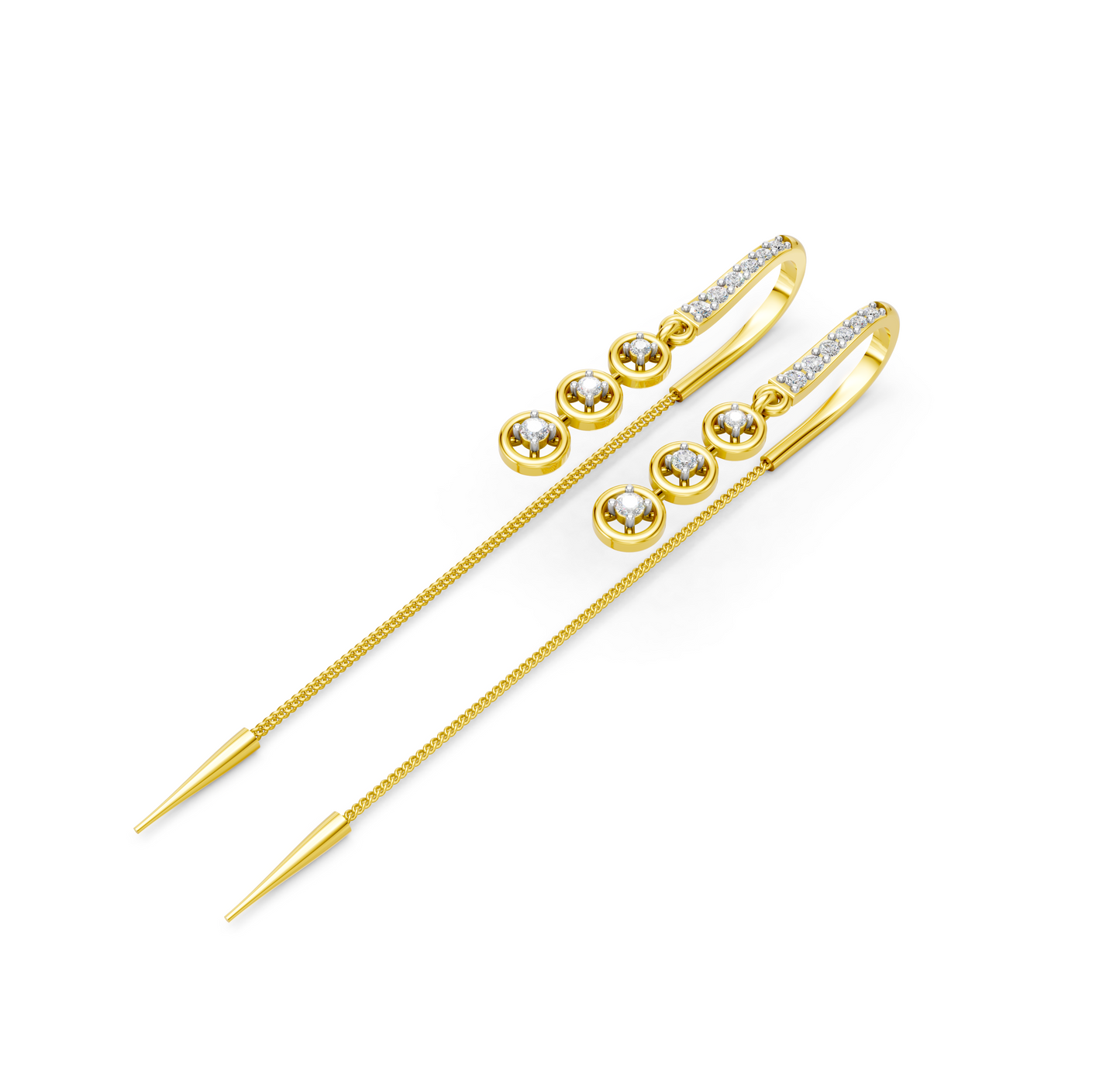 Trinity Spark Diamond Sui Dhaga Earrings