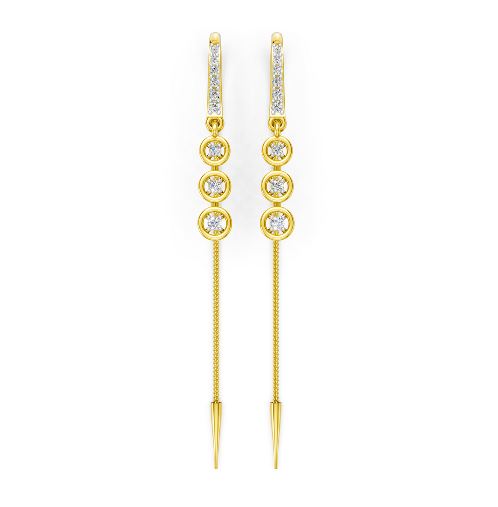 Trinity Spark Diamond Sui Dhaga Earrings