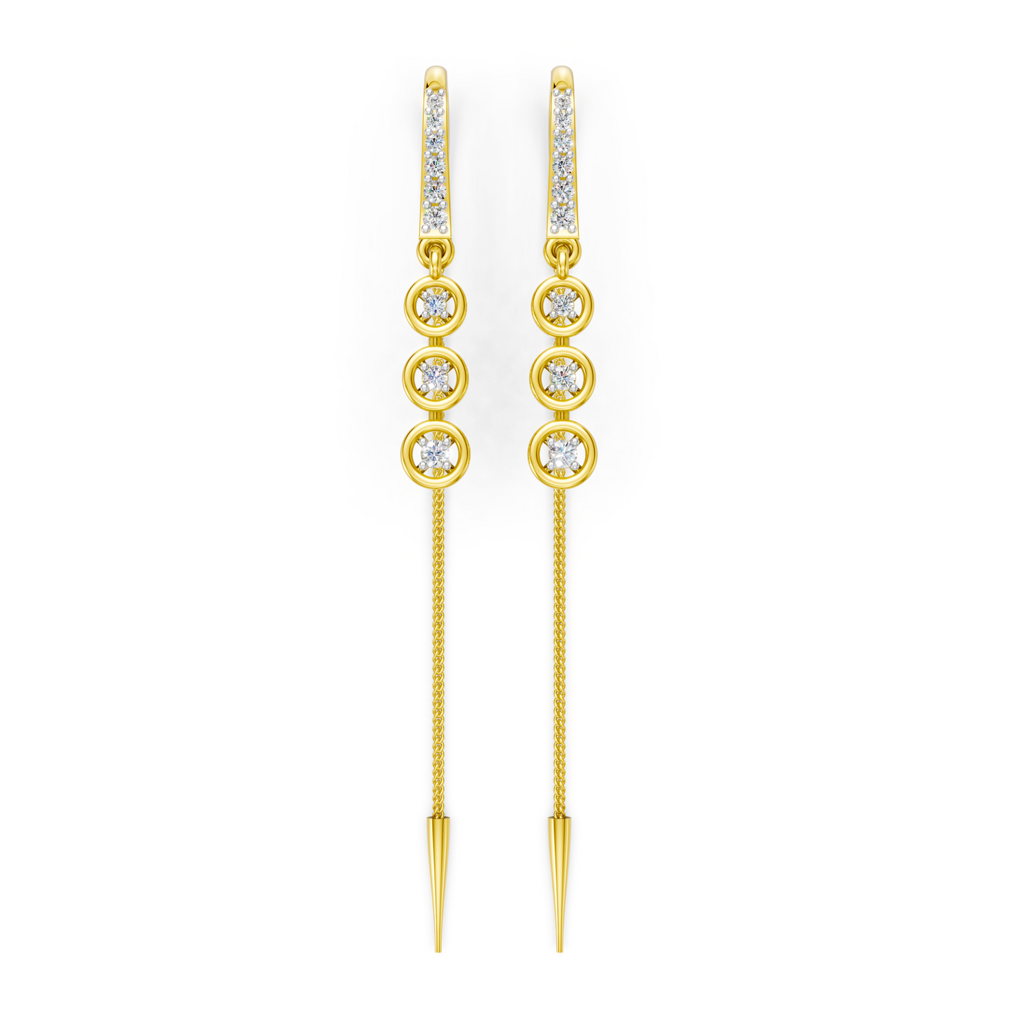 Trinity Spark Diamond Sui Dhaga Earrings