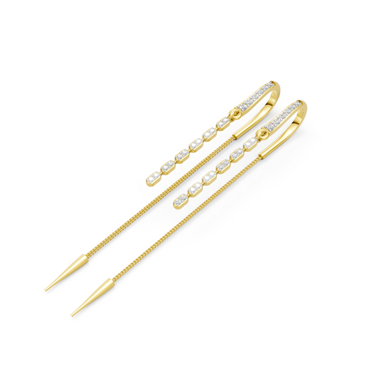 Linear Radiance Diamond Sui Dhaga Earrings
