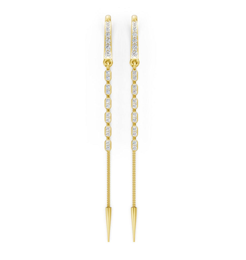 Linear Radiance Diamond Sui Dhaga Earrings