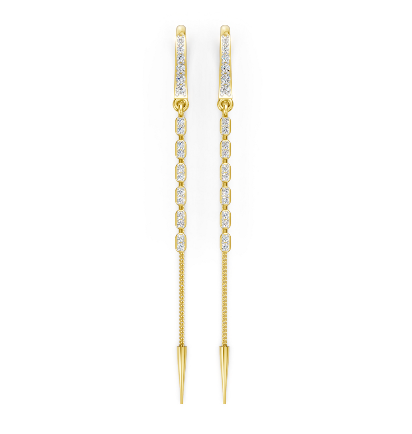 Linear Radiance Diamond Sui Dhaga Earrings