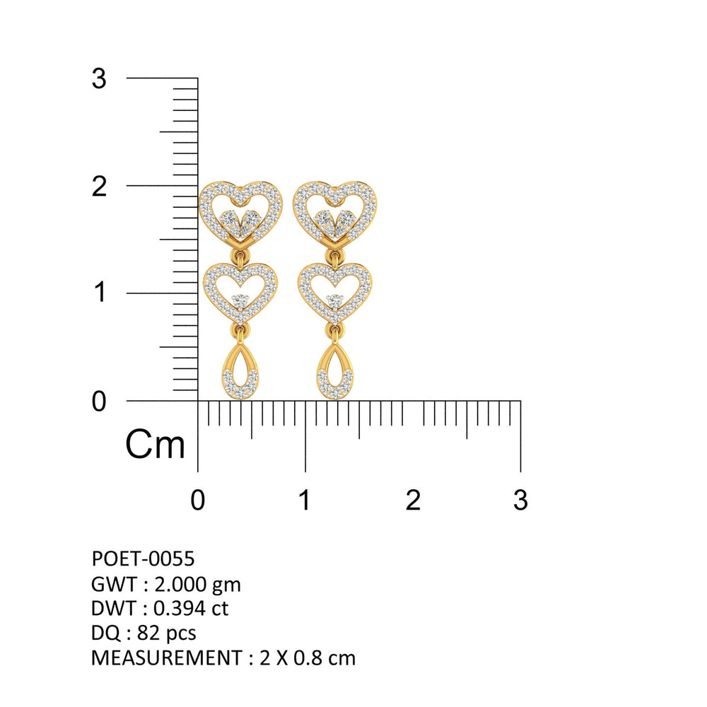 Eternal Heart Diamond Drop Earrings