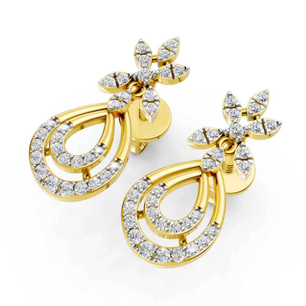 Floral Cascade Diamond Earrings